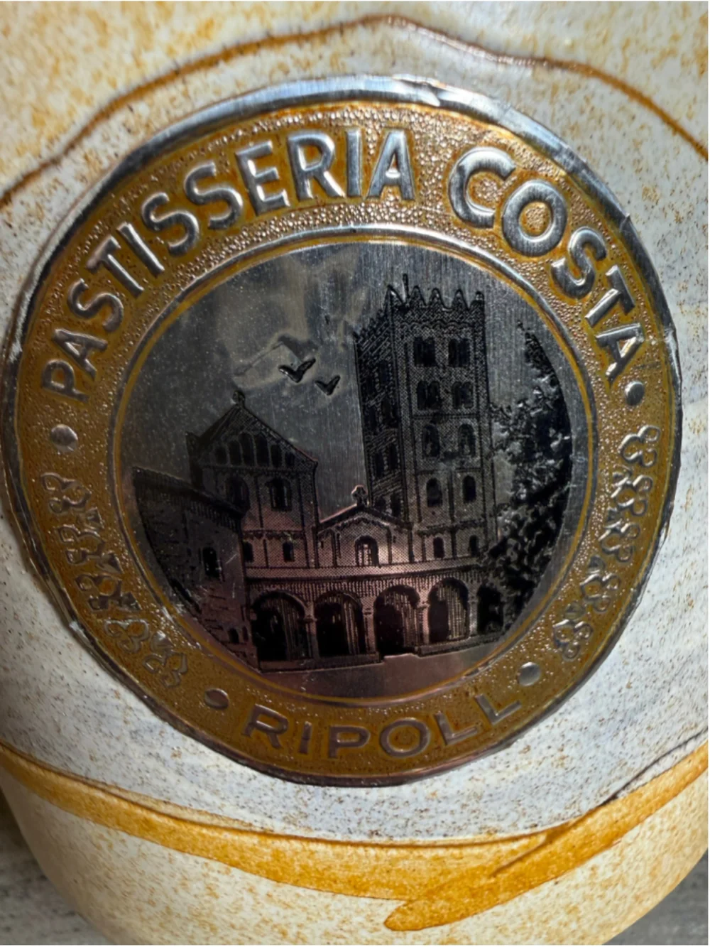 Vtg Pastisseria Costa Ripoll Spain Art Pottery Canister Jar Signed Albert Mofijo